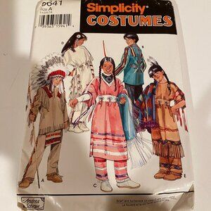 Simplicity 0641 Native‎ American Dress Costume Pattern Child Size 3–8